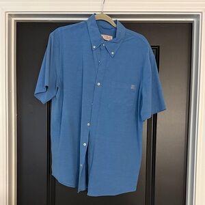 Huk Men's Casual Blue Button Down Shirt